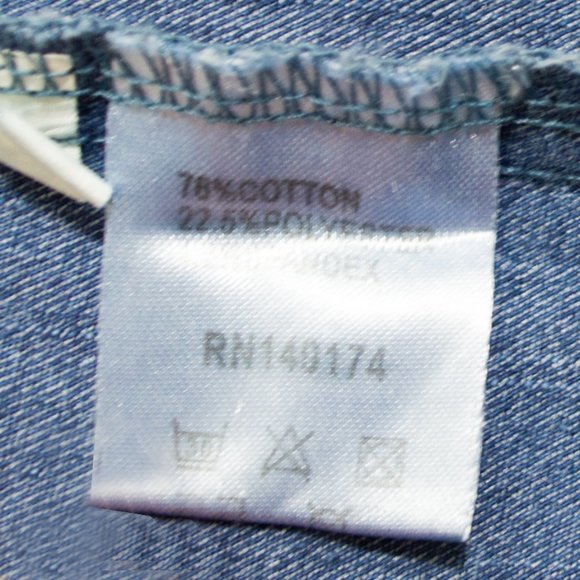 REBORN Indigo Asymmetrical Raw-Hem High-Waisted Skirt 3X - Picture 7 of 9